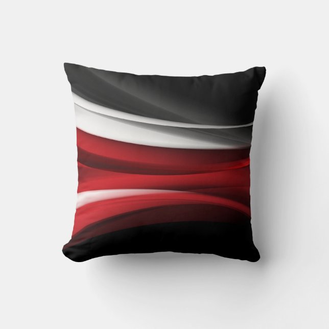 Coussin Noir et blanc avec un signe du rouge (Recto)