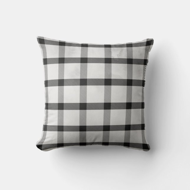 Coussin Noir et Blanc Classique (Recto)