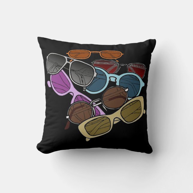 Coussin noir et blanc coloré de Sunglases (Recto)