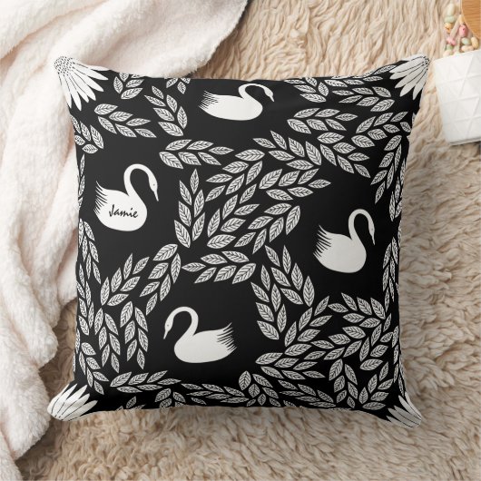 Coussin Noir et Blanc Cygne N'importe quelle couleur (Couverture)