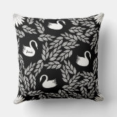 Coussin Noir et Blanc Cygne N'importe quelle couleur (Verso)