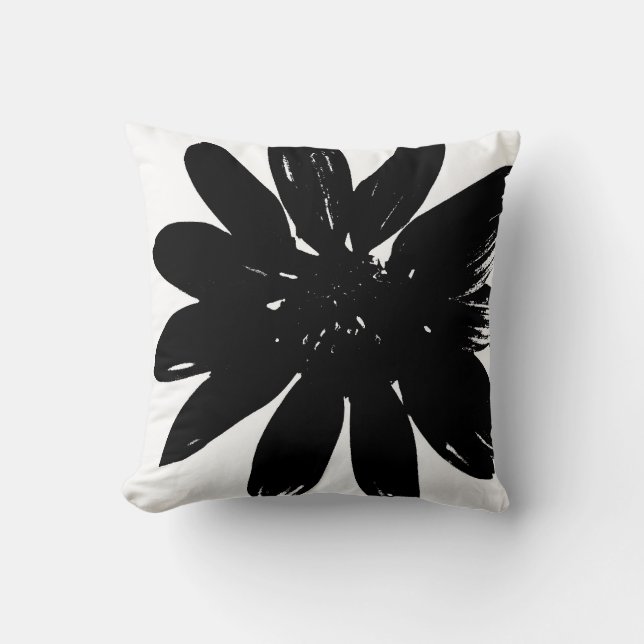 Coussin noir et blanc de fleur (Recto)