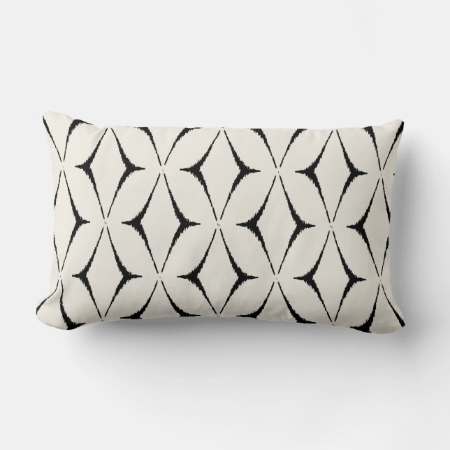 Coussin noir et blanc décoratif chic moderne (Recto)