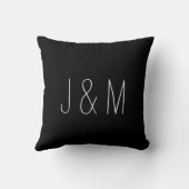 Coussin Noir et blanc épousez-moi des monogrammes de (Verso)