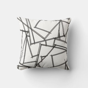 Coussin Noir et blanc géométrique-moderne minimaliste