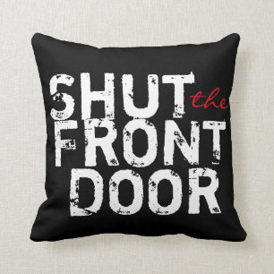 Coussin noir et blanc humoristique