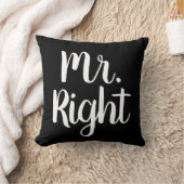 Coussin Noir et blanc M. Right Mari/Petit ami (Couverture)