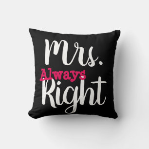Coussin Noir et blanc Madame droite Femme/Petite amie
