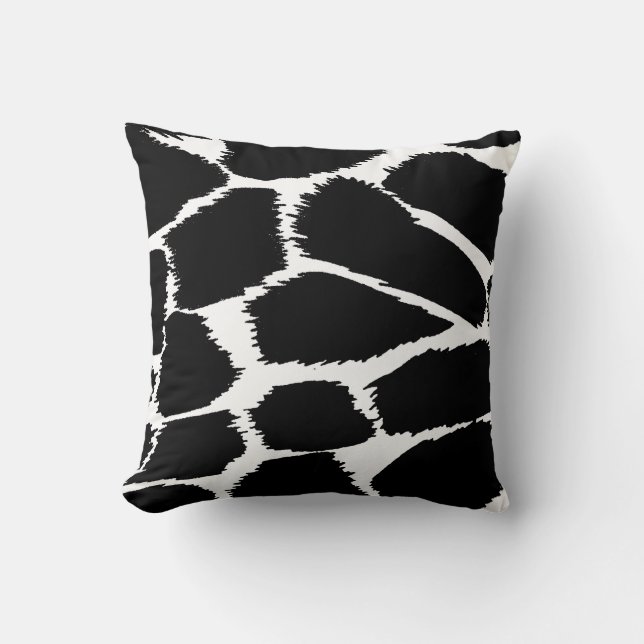 Coussin noir et blanc mono de poster de animal de (Recto)