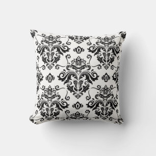 Coussin Noir et blanc oriental : Texture classique