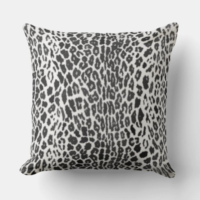 Coussin Noir et blanc - poster de animal de Faux de (Recto)