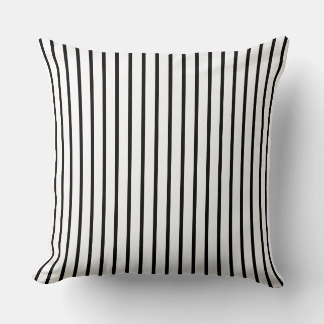 Coussin Noir et blanc rayé (Recto)