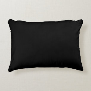 Coussin noir et blanc solide d'accent
