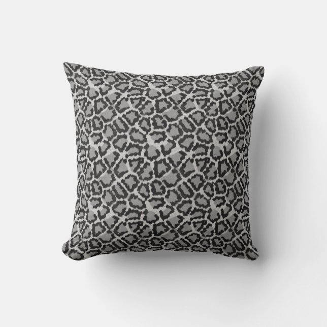 Coussin noir et gris frais de motif d'empreinte de (Recto)