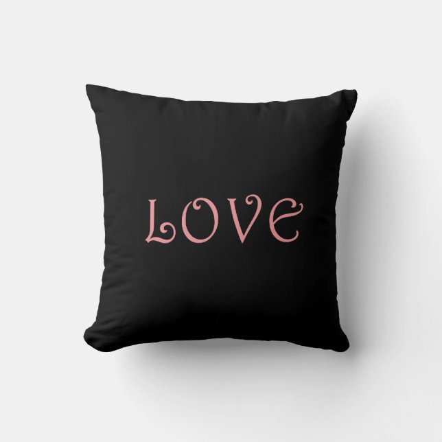 Coussin noir et rose d'amour (Recto)