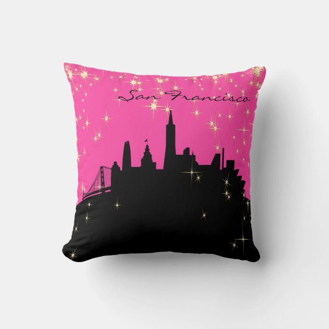 Coussin noir et rose de point de repère de San (Recto)