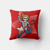 Coussin noir et rouge de garçon rockstar nommé de (Verso)