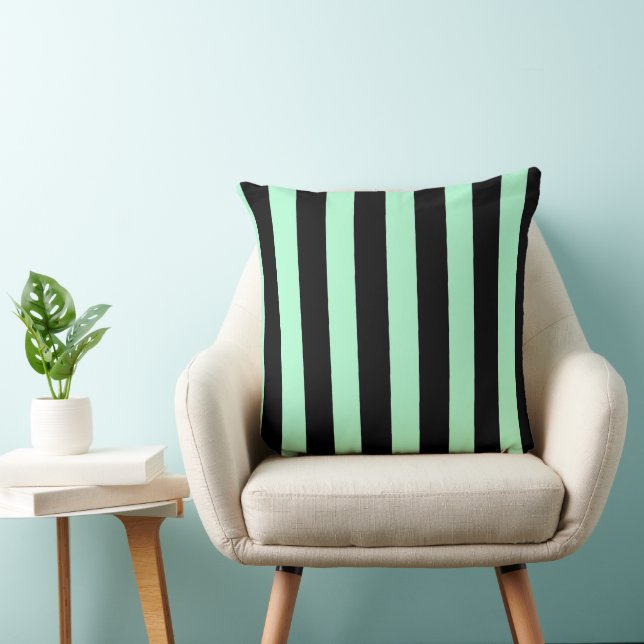 Coussin Noir et vert menthe (Chaise)