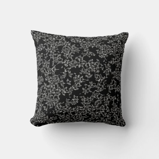 Coussin noir Flake Lace (Recto)