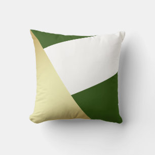 Coussin Noir géométrique, blanc et or métallique
