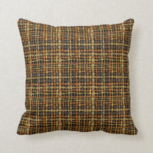 Coussin Noir graphique tissé semblant naturel de ficelles