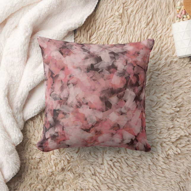 Coussin Noir Gris Rose Blanc Abstrait Géométrique Moderne (Couverture)
