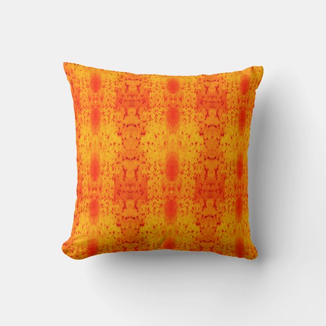 Coussin Noir, jaune orange automne dos solide (Recto)