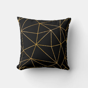 Coussin Noir moderne et or