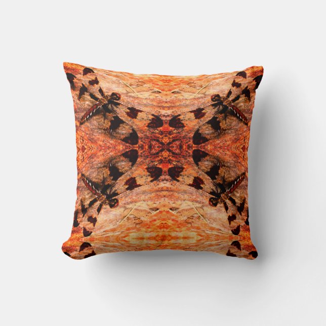 Coussin Noir, orange, marron motif dos solide (Recto)