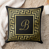 Coussin Noir principal grec de monogramme de parties (Couverture)