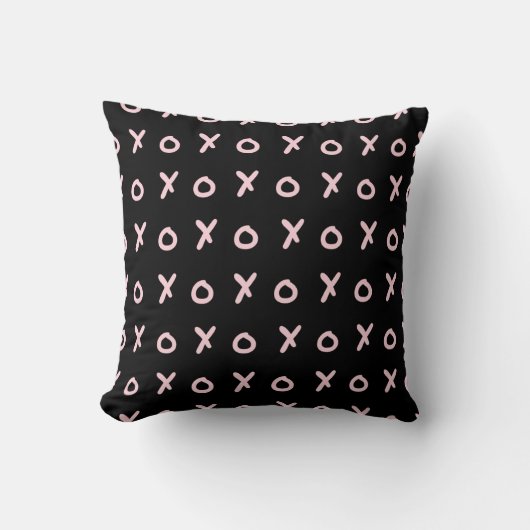 Coussin Noir & Rose Bébé X O XO XO's Tendance Mignon (Recto)