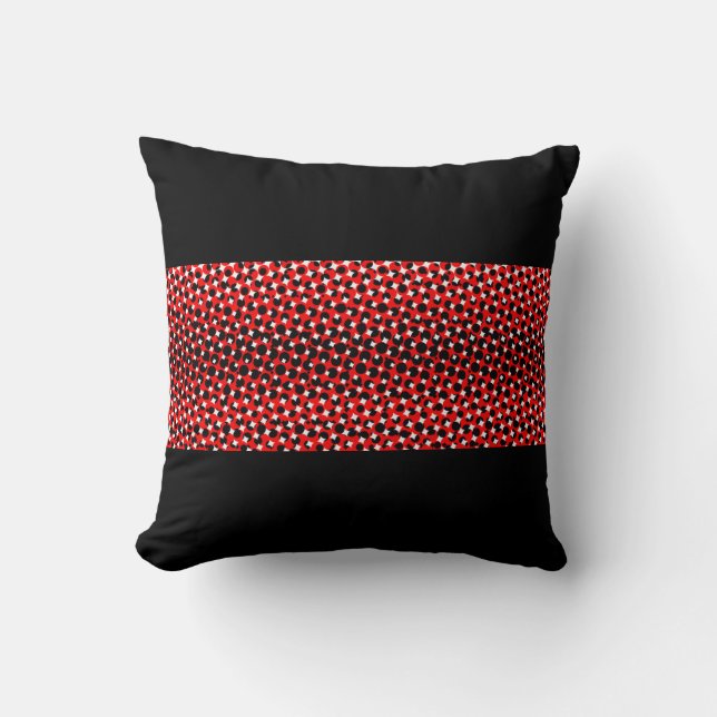 Coussin Noir Rouge Blanc Élégant (Recto)