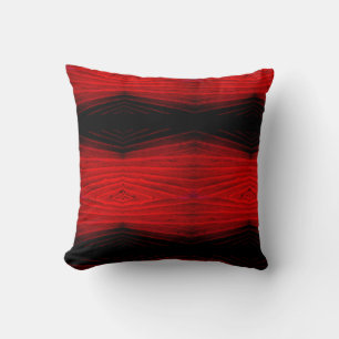 Coussin Noir, rouge, motif abstrait dos solide