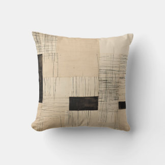 Coussin Noir simple et beige japonais