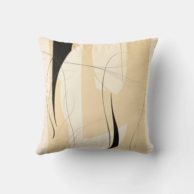 Coussin Noir simple et beige japonais (Verso)
