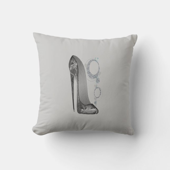 Coussin noir super de Bling de stylet et (Recto)