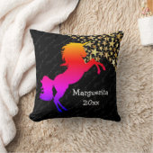 Coussin Noir UNICORN conservation personnalisée (Couverture)