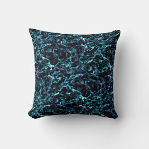 Coussin Noir Violet & Électrique Aqua Bleu Choc