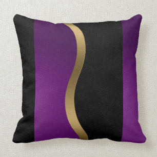 Coussin Noir violet or