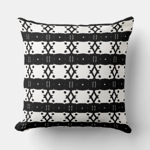 Coussin Noirs et blancs élégants diamants et points