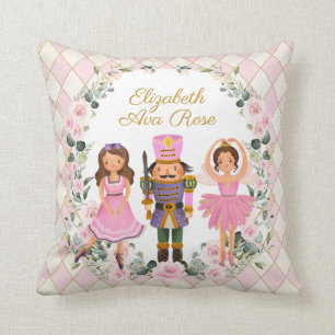 Coussin Noisette florale rose rousse Nutcracker de vacance