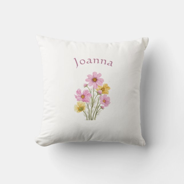 Coussin Nom Aquarelle Botanique Florale Moderne Simple (Recto)
