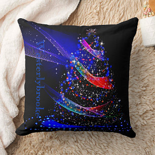 Coussin Nom Chic Parties scintillant Bleue Arbre de Noël M