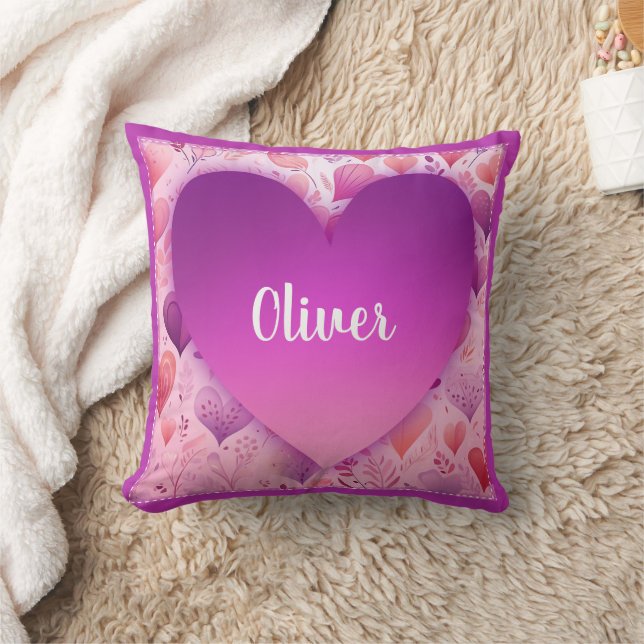 Coussin Nom Coeur pourpre (Couverture)