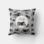 Coussin Nom Customisé du Motif de moto (Verso)