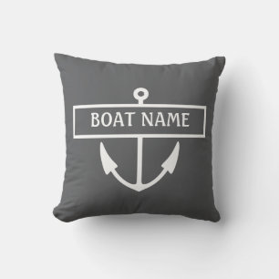 Coussin Nom de bateau Ancre