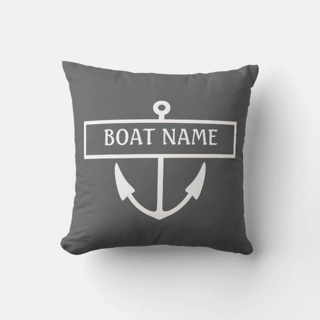 Coussin Nom de bateau Ancre (Recto)
