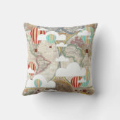 Coussin Nom de carte chaud du monde de ballons à air (Verso)