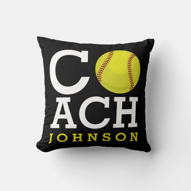 Coussin Nom de coutume d'entraîneur du base-ball (Recto)