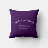 Coussin nom de date d'anniversaire de mariage 30 ans simpl (Verso)